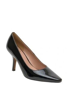 LINEA Paolo Patent Leather Stiletto Heels Pumps Black Polina Size 6.5M